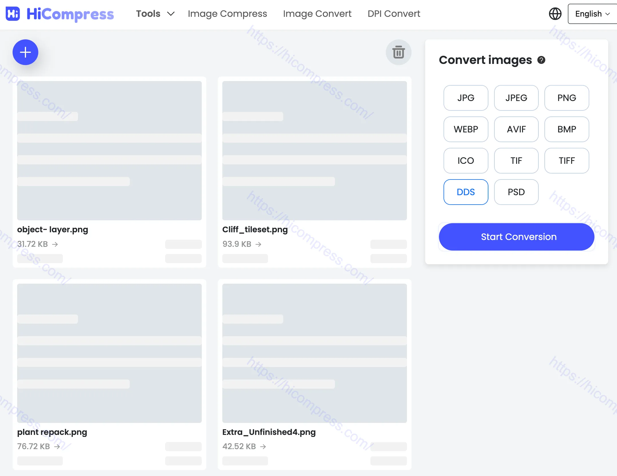 How to Convert PNG to DDS Using HiCompress