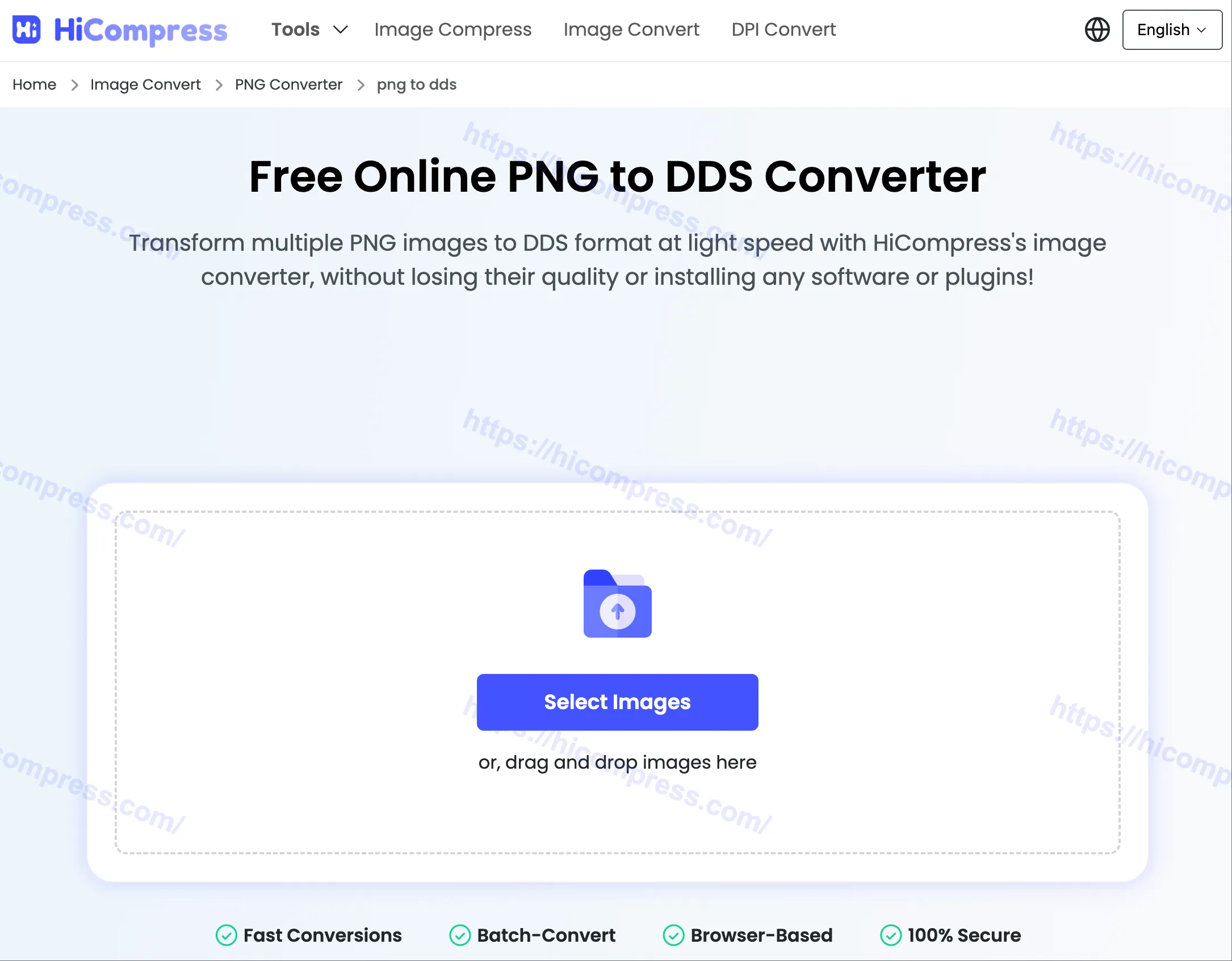 How to Convert PNG to DDS Using HiCompress